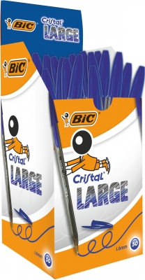 Pix BIC, Cristal Large 1.6 mm, albastru, 50 buc