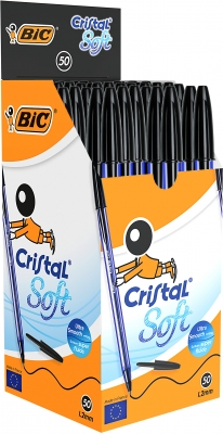 Pix BIC, Cristal Soft, negru, 50 buc