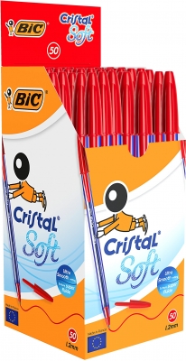 Pix BIC, Cristal Soft rosu, set 50 buc