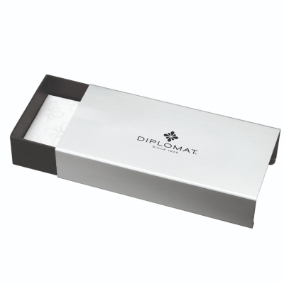 Pix Diplomat Elox Ring Black Blue, EasyFlow, corp din aluminiu anodizat, negru/albastru, cutie cadou