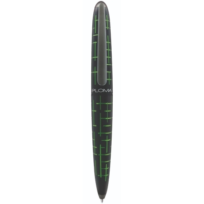 Pix Diplomat Elox Matrix Black Green EasyFlow, corp din aluminiu dublu anodizat, negru/verde, mina M, cutie cadou