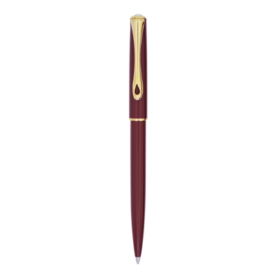 Pix Diplomat Traveller Dark Red Gold, corp slim metalic, rosu inchis, accesorii aurii