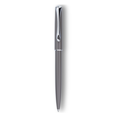 Pix Diplomat Traveller Taupe Grey, corp metalic slim, accesorii cromate, varf M
