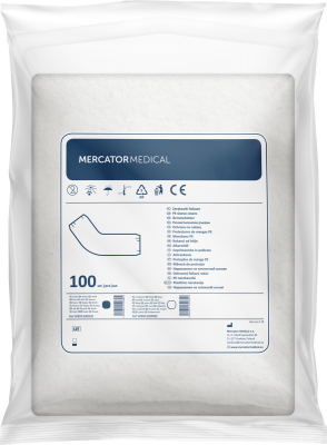Manecute albe Mercator Medical, PE 40 x 22 cm, 100 buc/set