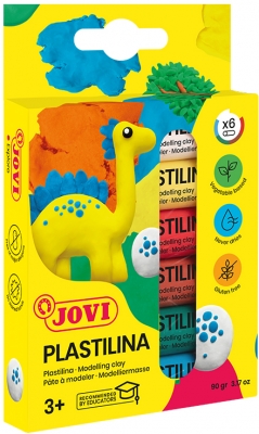 Plastilina, cutie cu 6 buc, 15 g, culori asortate, Jovi
