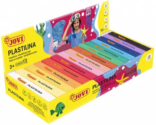 Plastilina, cutie cu 15 buc, 150 g, culori asortate, Jovi