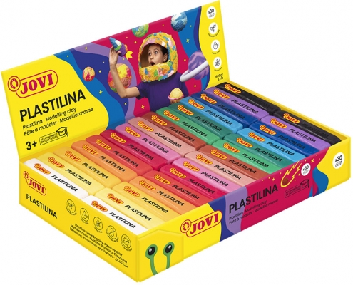 Plastilina, cutie de expunere cu 30 buc, 50 g, culori asortate, Jovi