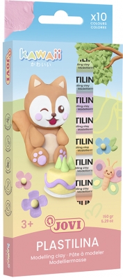 Plastilina Kawaii, 10 buc/cutie 15 g, culori asortate, Jovi
