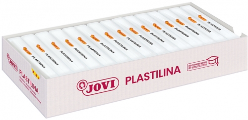 Plastilina pentru modelaj, cutie cu 15 buc, 150g, alba, Jovi