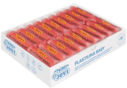 Plastilina Baby Box 18 buc, 38 g super soft, modelling clay, rosu, Jovi