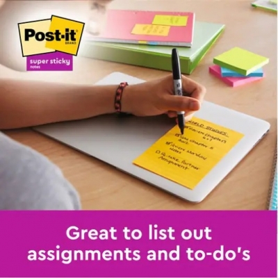 Notite adezive Post-It, format mare, galben Canary, caroiate, 102 x 152 mm, 100 file/buc, 6 buc/set, 3M