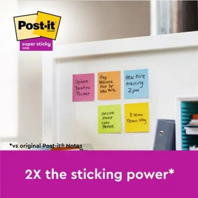 Notite adezive Post-It Super Sticky, Oasis Colour, 76 x 76 mm, 90 file/buc, 5 buc/set, 3M