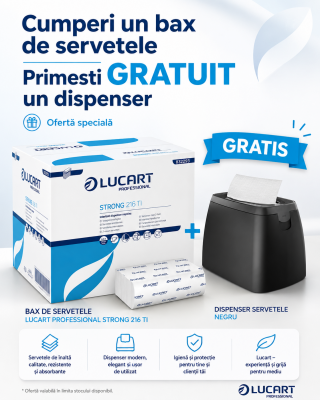 Servetele strong 216TI 150foi/set X 40set/bax + cadou dispenser masa Lucart L-ONE S-TABLE