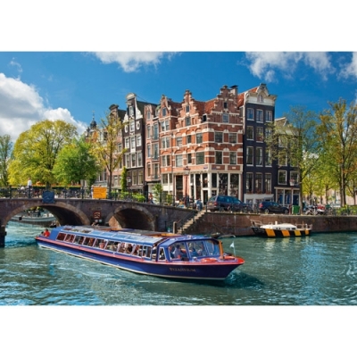 Puzzle turul canalului in Amsterdam, 1000 piese Ravensburger