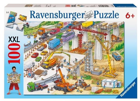 Puzzle teren de constructii, 100 piese Ravensburger