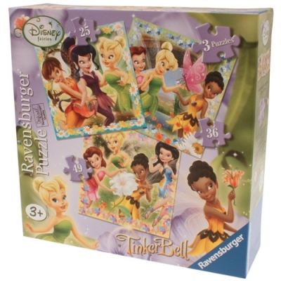Puzzle zanele Disney, 3 buc in cutie, 25/36/49 piese Ravensburger