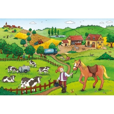 Puzzle munca la ferma, 2x12 piese Ravensburger