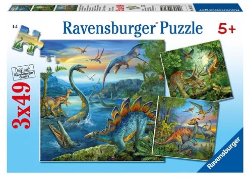Puzzle farmecul dinozaurilor, 3x49 piese Ravensburger