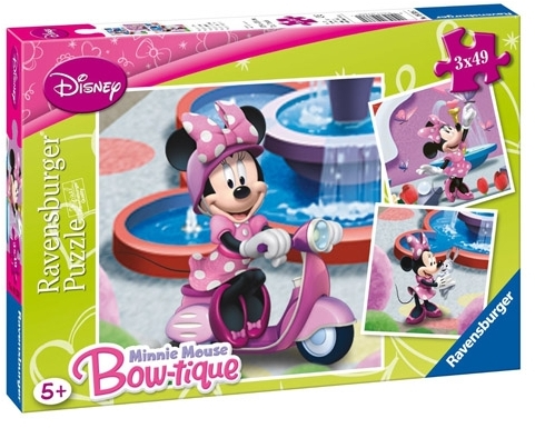 Puzzle Minnie Mouse in parc, 3x49 piese Ravensburger