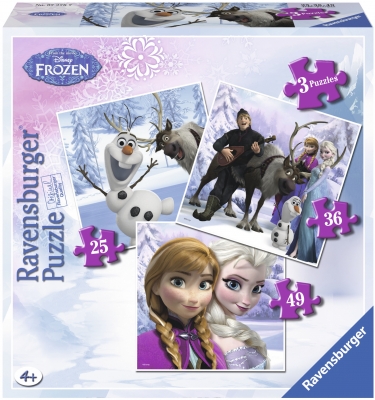 Puzzle Frozen Anna, Elsa si prietenii, 25/36/49p Ravensburger