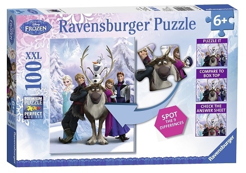 Puzzle Frozen gaseste diferenta, 100 piese Ravensburger