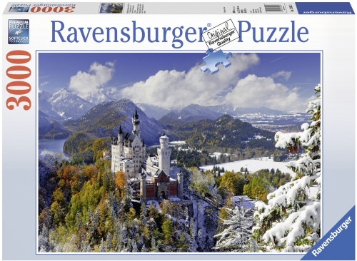 Puzzle castelul Neuschwanstein iarna, 3000 piese Ravensburger