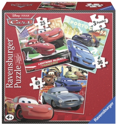 Puzzle Cars, 3 Buc In Cutie, 25/36/49 Piese Ravensburger