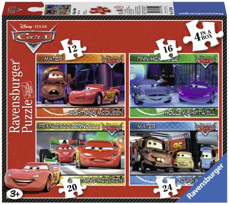 Puzzle Disney Cars, 4 buc in cutie, 12/16/20/24 piese Ravensburger