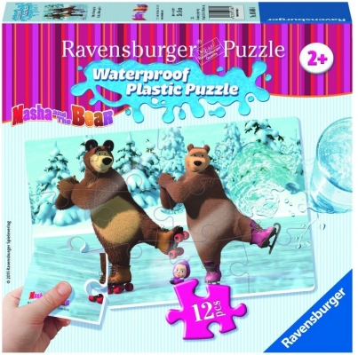 Puzzle Masha si ursul, 12 piese rezistente la apa Ravensburger
