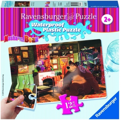 Puzzle Masha si ursul, 12 piese rezistente la apa Ravensburger
