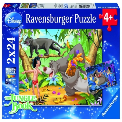 Puzzle prietenii lui mowgli, 2x24 piese Ravensburger