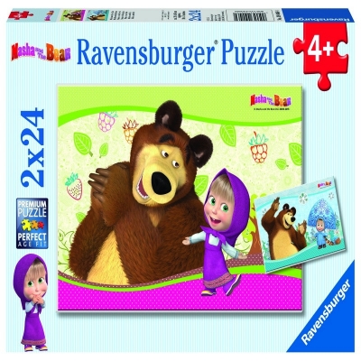 Puzzle Masha si ursul, 2x24 piese Ravensburger