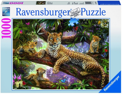 Puzzle familie de leoparzi, 1000 piese Ravensburger