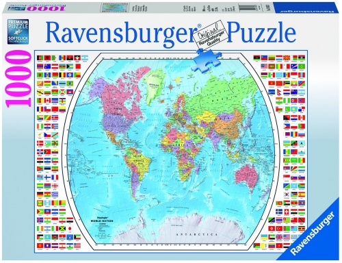 Puzzle harta politica a lumii, 1000 piese Ravensburger