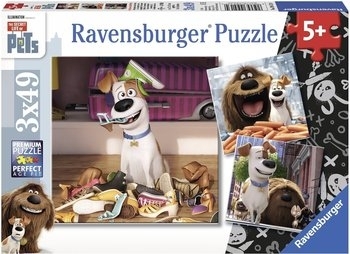 Puzzle Viata Secreta A Animalelor, 3X49 Piese Ravensburger