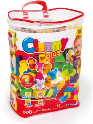 Clemmy - Plasa Cu 50 Cuburi Si 5 Figurine Clementoni