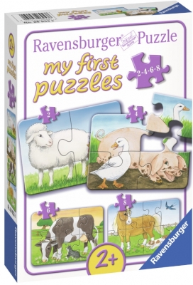 Primul Meu Puzzle Animale De La Ferma, 2/4/6/8 Piese Ravensburger
