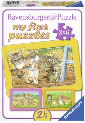 Primul Meu Puzzle Animalute, 3X6 Piese Ravensburger
