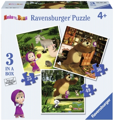 Puzzle Masha Si Ursul, 25/36/49 Piese Ravensburger