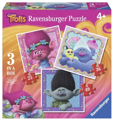 Puzzle Trolls, 25/36/49 Piese Ravensburger