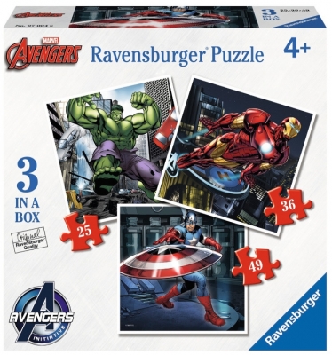 Puzzle  Razbunatorii,25/36/49 Piese Ravensburger