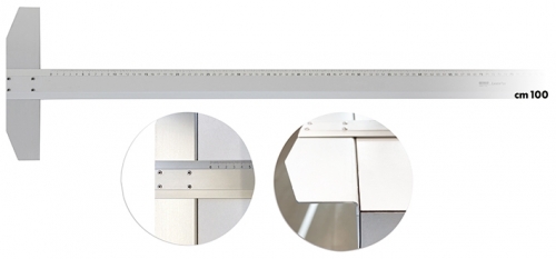 Rigla 100 cm, aluminiu, cap fix, Arda