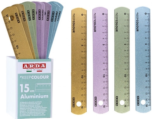 Rigla 15 cm, aluminiu, Keep Colour Frost, 24 buc/set, diverse culori, Arda