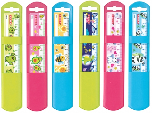 Rigla din plastic, 16 cm, fancy, individual pocket, Arda, diverse modele