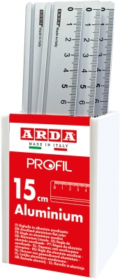 Rigla aluminiu, 15 cm, profil, Arda, 15 buc/set