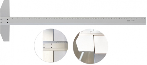 Rigla aluminiu, cap fix, 80 cm, profil, Arda