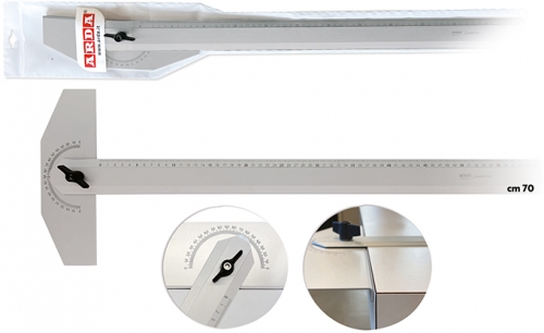 Rigla din aluminiu, 70 cm, cap mobil, Arda