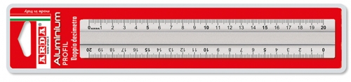 Rigla aluminiu, maner long grip, 20 cm, profil, Arda