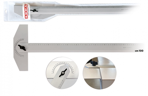 Rigla 100 cm, aluminiu, cap mobil, Arda