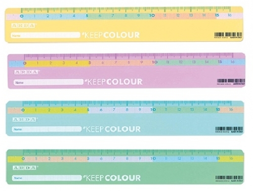 Rigla plastic 16 cm, culori pastel, Keep Colour, 2.0, diverse culori, Arda